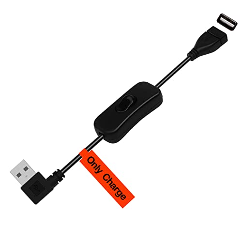 כבל הרחבה של Lokeke USB 2.0 - USB סוג A 2.0 נקבה לזכר עם חוט כבל של מתג כבל זוויתי/כיבוי ימני לרצועות