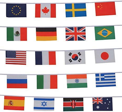 במחרוזת הדגלים הבינלאומית הבינלאומית, 24.5 'W x 6 H, 3672