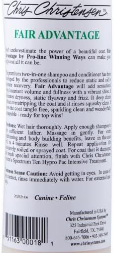 Chris Christensen Pro -Line Advantage Shampoo & Herence - Shampoo Premium נפח לכלבים - בנה גוף תוך מתן לחות -