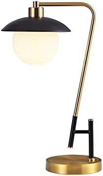 מנורת שולחן SJYDQ רטרו פשטות מנורה לשולחן אמנות ברזל מנורה לצד מיטה מנורה זכוכית צללת שידת לילה לחדר