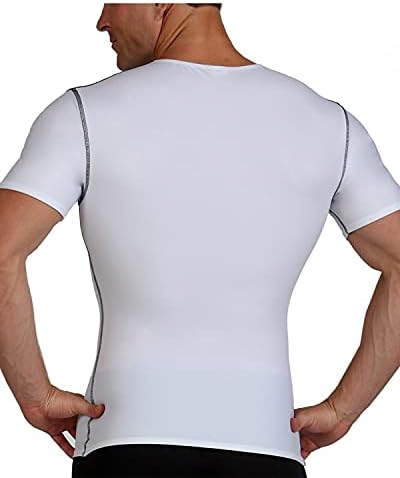 Insta Slim ispro Shiming Demursion Muscle חולצת צווארון V-Neck חולצה לגברים