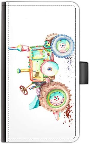 תולעת שערתית רב -צבעונית עור טרקטור עור טלפונים של ארנק הפוך, כיסוי טלפון להדפסה של צבעי מים לאפלא iPhone 12 Pro