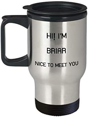 אני ספל נסיעות Briar שם ייחודי מתנת כוס מתנה לגברים נשים 14oz נירוסטה