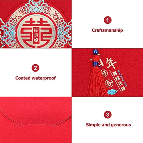מעטפה אדומה סינית 12 יחידות חתונה סינית חתונה אדומה מעטפות מזל כסף מנות הונג באו אירועים מאושרים מעטפות