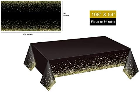 5 יחידות שחור וזהב מפת שולחן וזהב נצנצים שולחן רץ עבור מלבן שולחנות, מסיבת שולחן מכסה עבור יום הולדת,