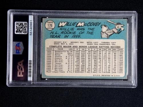 ווילי מקובי 1965 טופפס כרטיס בייסבול 176 PSA 3.5 טוב מאוד+ ענקים HOF - כרטיסי בייסבול מטלטלים
