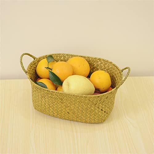 MJWDP סל ארוג תה פירות פירות חטיף לחם קופסת אחסון קוסמטית עם כלי מטבח ביתיים