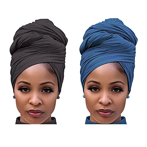 כורכת ראש לנשים שחורות נמתח ראש צעיף אפריקאי שיער כורכת עבור ראסטות לוק טבעי שיער טורבן כיסויי ראש ג ' רזי
