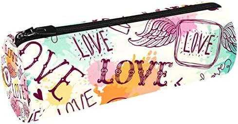 דפוס כנף אהבה עיפרון מארז כתיבה סטודנטית כיס רוכסן תיקי עט איפור קוסמטיקה לתלמידי בית הספר נשים נוער