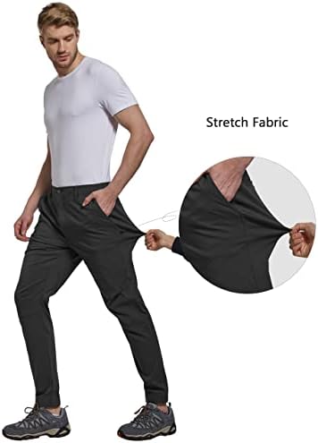 פולי טיולים לטיולי צ'ינו ג'וג'רס דקיקים מתאימים מכנסיים מחודדים עם לולאות חגורה ריצה אימון גולף מזדמן