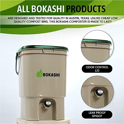 ערכת המתנע של קומפוסט של בוקאשי - כוללת סל אטום אוויר, Starter Compost בוקאשי 2.2 קילוגרם - סובין