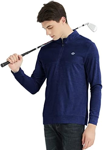 ג'ינשי גברים גולף חולצת פולו סוודר גולף שרוול ארוך 1/4 חולצת פולו ספורט ספורט ספורט לגברים