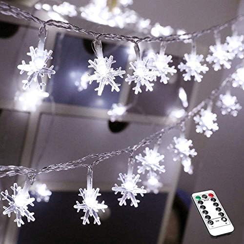 אורות חג מולד, 19.7 רגל 40 אורות פיות LED סוללה המופעלת 8 מצבים 5 ווים נדבקים לחרישי עץ חג המולד קישוטי חג