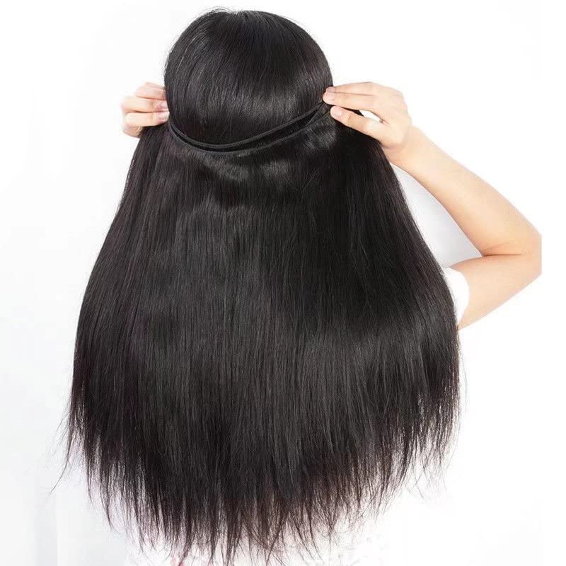 ישר שיער חבילות בתולה שיער טבעי חבילות טבעי שחור צבע שיער 16 16 16 אינץ כולל 300 גרם מלא ראש לא סבך