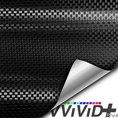 Vvivid+ סיבי פחמן מרובעים גליל עטיפת ויניל 3ft x 5ft