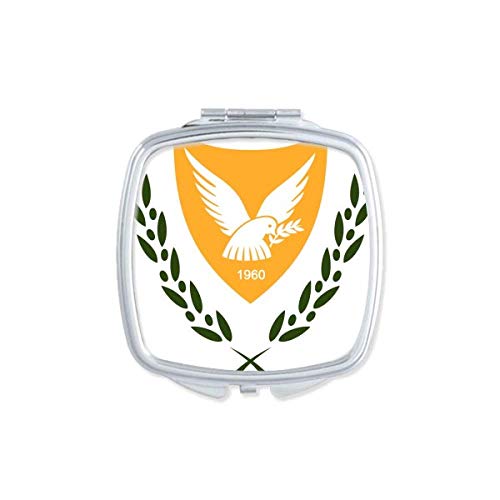 קפריסין לאומי סמל המדינה מראה נייד קומפקטי כיס איפור כפול צדדי זכוכית