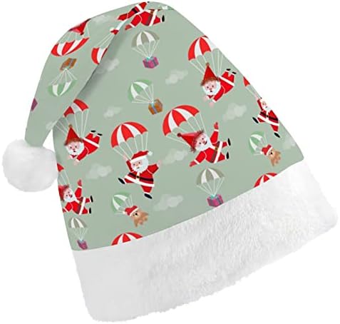 סנטה קלאוס מצנח חג המולד כובע סנטה כובע עבור יוניסקס מבוגרים נוחות קלאסי חג המולד כובע עבור מסיבת