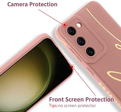 Mowime for Samsung Galaxy S23 Plus מארז, אחורי ציפוי חמוד מכתב אהבה גרפיקה עם מצלמות עדשות נגד סתיו הגנה מכסה
