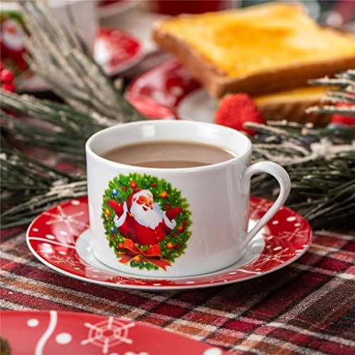 DSFEOIGY 30/60 חרסינה חרסינה תבנית חג מנות מתנה סט עם כלי אוכל עם צלוחית כוסות מרק קינוח.