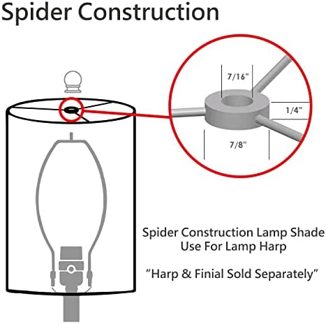 Aspen Creative 32141A צורת אימפריה קשיח מעבר צורה עכביש עכביש צל, לבן, 14 רוחב