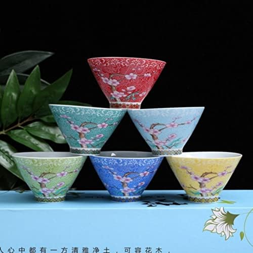 Muellery תה חם אספרסו סט מתנה מיני כוסות סאקה כוסות עיצוב פרחים כוסות 2.4oz 6p TPBD105495