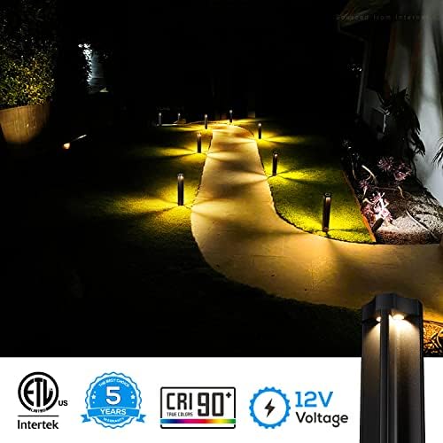 LEANLITE LED נתיב מתח נמוך נתיב אורות צרור אגוזי חוט אטומים למים, אורות נתיב נוף של 12 חבילות, ETL, 12V