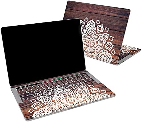 עור ויניל אלטרנטיבי תואם ל- MacBook Air 13 אינץ 'מק פרו 16 רשתית 15 12 2020 2019 2018 מרקם עץ מנדלה בוהמיאנית