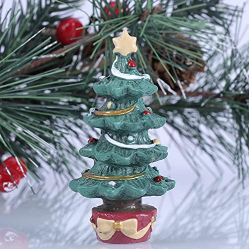 מלאכת הלידה של המוטון 2 יחידות צלמיות מיניאטורות לחג המולד עץ חג המולד עץ חג המולד מיניאטורה קישוטי נוף מיקרו,