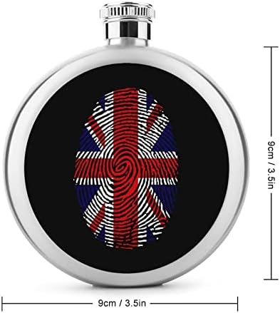 בריטניה דגל אצבע חמוד משקאות בקבוק 5 עוז נירוסטה דליפת הוכחה מעגלי צלוחיות ירך עבור משקאות נייד יין בקבוק