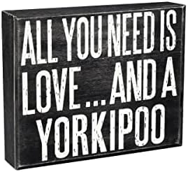 מתנות ג 'ניגמס יורקיפו, שלט יורקיפו, כל מה שאתה צריך זה אהבה ויורקיפו, מתנות לכלבים של יורקיפו, שלט עץ כפרי בגודל