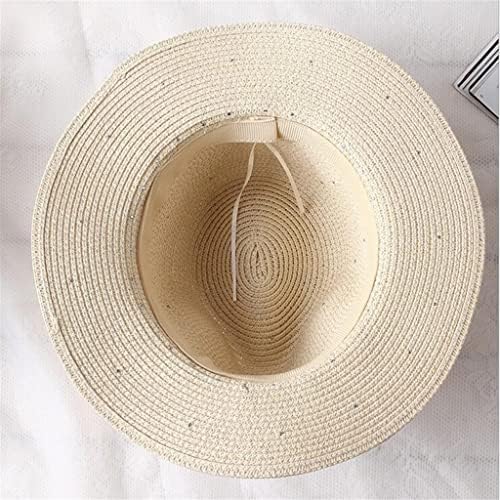 אביב קיץ כובעי נשים פרח חרוזים רחב שוליים ג ' אז פנמה כובע מגן שמש חוף כובע פרח פרל נהר כובע