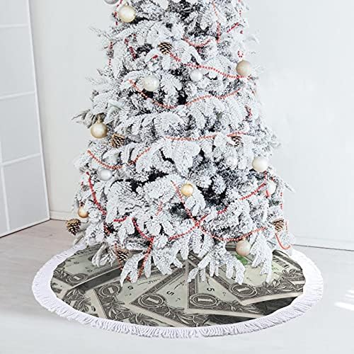 מחצלת חצאיות עץ חג המולד של הדולר האמריקני עם קישוטים למסיבות חג לחוות ליל כל הקדושים 48 x48