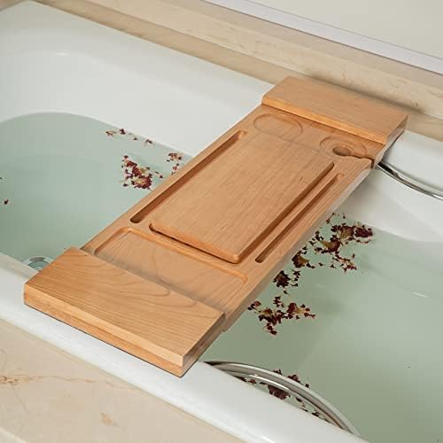 אמבטיה מגש אמבטיה מגש עץ אמבטיה אחסון ספא אמבטיה אמבטיה מגש גשר מדף ארגונית קריאת מדף