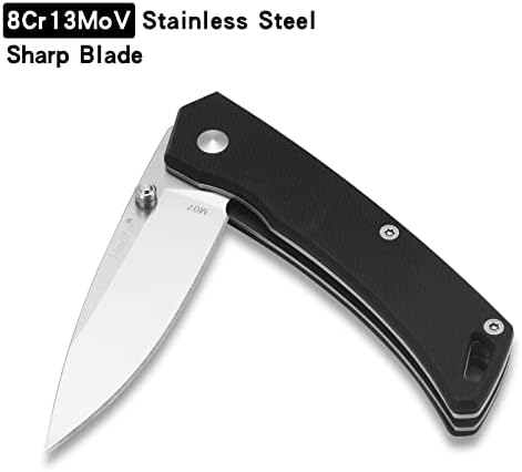 שחור כיס סכין עם גרם 10 ידית 2-חבילה נייד מיני כיס סכין מחדד