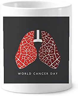 דפוס לוגו דפוס ריאות עולם סרטן סרטן מברשת שיניים מחזיק עט ספל CERAC עמד