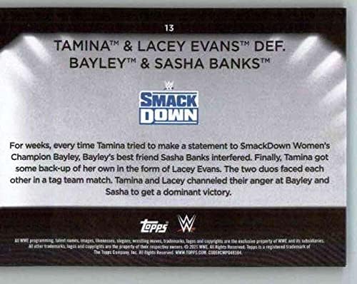 2021 Topps WWE חטיבת הנשים נייר קשת מס '13 TAMINA & LACEY EVANS כרטיס מסחר בהיאבקות