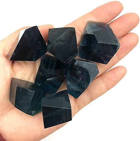 Seewoode AG216 1PC פלואוריט כחול טבעי צורה חופשית גביש גביש באופן לא סדיר אבנים מלוטשות מייצרות קריסטלים