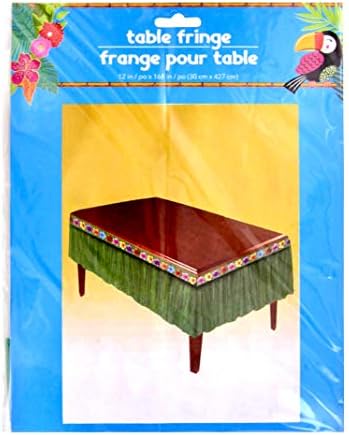 שוליים שולחן - חצאית שולחן ירוקה ופרחית - 12 אינץ 'x 168 אינץ'