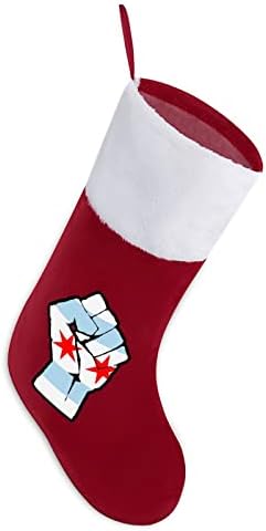 אגרוף מורם דגל שיקגו גרבי חג המולד לבן סופר רך אופנה רכה עיצוב חג המולד גרבי חג המולד