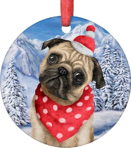 קישוטי חג המולד של Godblessign 2021 כלב בולדוג צרפתי סנטה קישוטי חג המולד לעצי חג המולד קישוטי