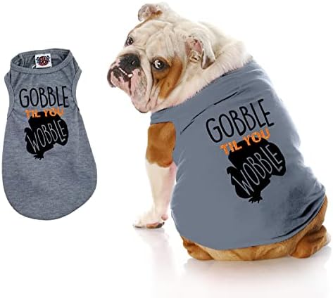 גובל עד לך חולצת כלבים מתנדנדת, חולצת כלבים חג ההודיה, חולצה קלה לכלב, חולצה לגורים לכלבים 90 קילו,
