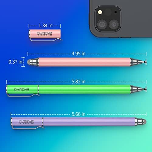 עט חרט לאייפד, אוניברסלי 2 ב 1 עטים חרטים למסכי מגע עיפרון ipad תואם לאפל/אייפון/אייפד/פרו/אוויר/אנדרואיד/טאבלט