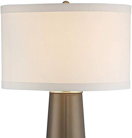 Possini Euro Design Karen מנורה שולחן מודרני 36 גבוה עם דימר עמוד זכוכית זהב כהה מעץ מבד לבן