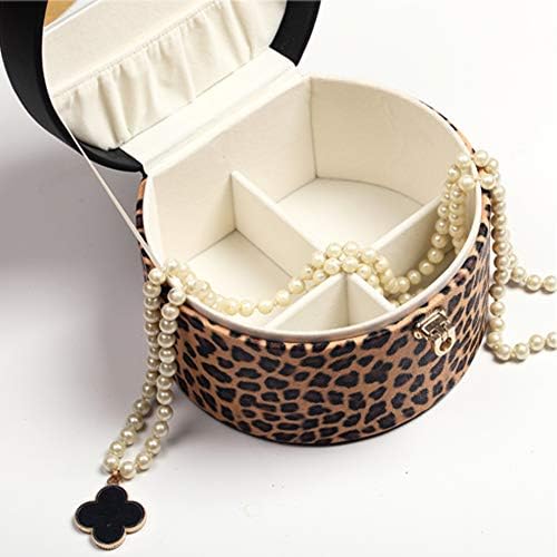 קופסת מארגן תכשיטים הניתנים לנעילה של טופיל דמוי עור עם מנעול מראה לשרשראות עגילי טבעות, 2 תיבת תכשיטים