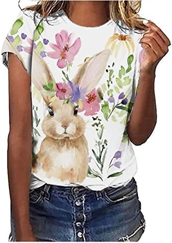 חולצות פסחא שמחות לנשים ארנב ארנב חולצת טריקו גרפית חולצות מודפסות