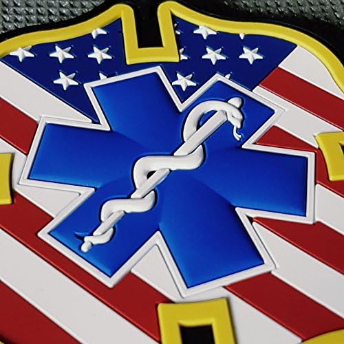 EMS EMT מחלקת קרב אש ארהב אמריקאית הצלת דגל כבאים פרמדיק מורל חובש PVC PVC P