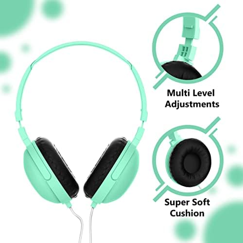 Bulktech 718 אוזניות קוויות על האוזן לילדים - צליל סטריאו, חוט ארוך 5ft ללא סבך עם שקע 3.5 ממ, תואם לקינדל,