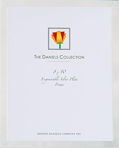 דניס דניאלס מסגרת תמונה של צלחת כסף חריטה, 8X10 אינץ ', כסף מתכתי