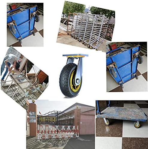 גלגלי גלגלי גומי נגד חלקה כבדה תעשייתית, עם בלמים, גלגלי גלגלים מסתובבים לרהיטים ועגלה, מתאימים לשימוש