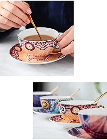 כוס קפה של GPPZM צלוחיות חליפות תה אחר הצהריים אספרסו קפוצ'ינו ספלי קפה ספל תה)